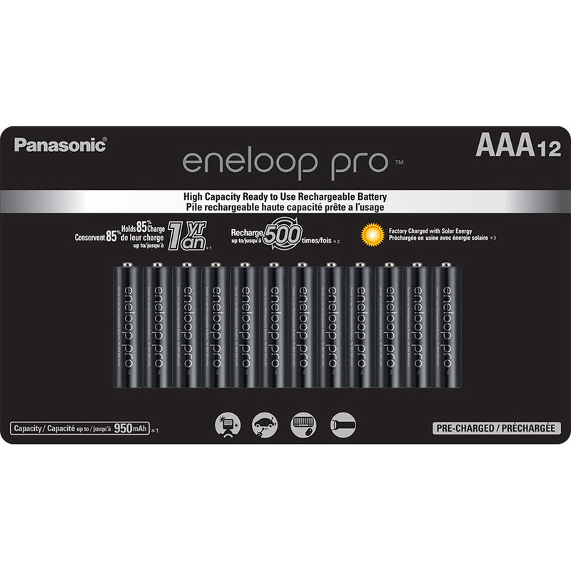 Panasonic Eneloop Pro AAA Rechargeable Ni-MH Batteries (950mAh, 12-Pack)