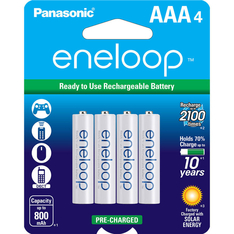 Panasonic Eneloop AAA Rechargeable Ni-MH Batteries (800mAh, Pack of 4)
