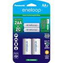 Panasonic Eneloop Rechargeable AA Ni-MH Batteries with C Spacers (2000mAh, Pack of 2)