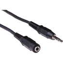 Pearstone Stereo Mini Male to Stereo Mini Female Extension Cable (Black) - 6'