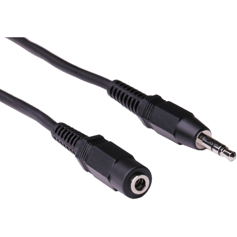 Pearstone Stereo Mini Male to Stereo Mini Female Extension Cable (Black) - 6'