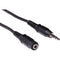 Pearstone Stereo Mini Male to Stereo Mini Female Extension Cable (Black) - 10'