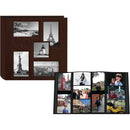 Pioneer Photo Albums 5COL240 Collage Frame Embossed Sewn Leatherette 4x6" Travel Photo Album (Brown)