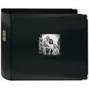Pioneer Photo Albums T-12JF 12x12" 3-Ring Binder Sewn Leatherette Silver Tone Corner Scrapbook (Black)
