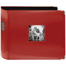 Pioneer Photo Albums T-12JF 12x12" 3-Ring Binder Sewn Leatherette Silver Tone Corner Scrapbook (Red)