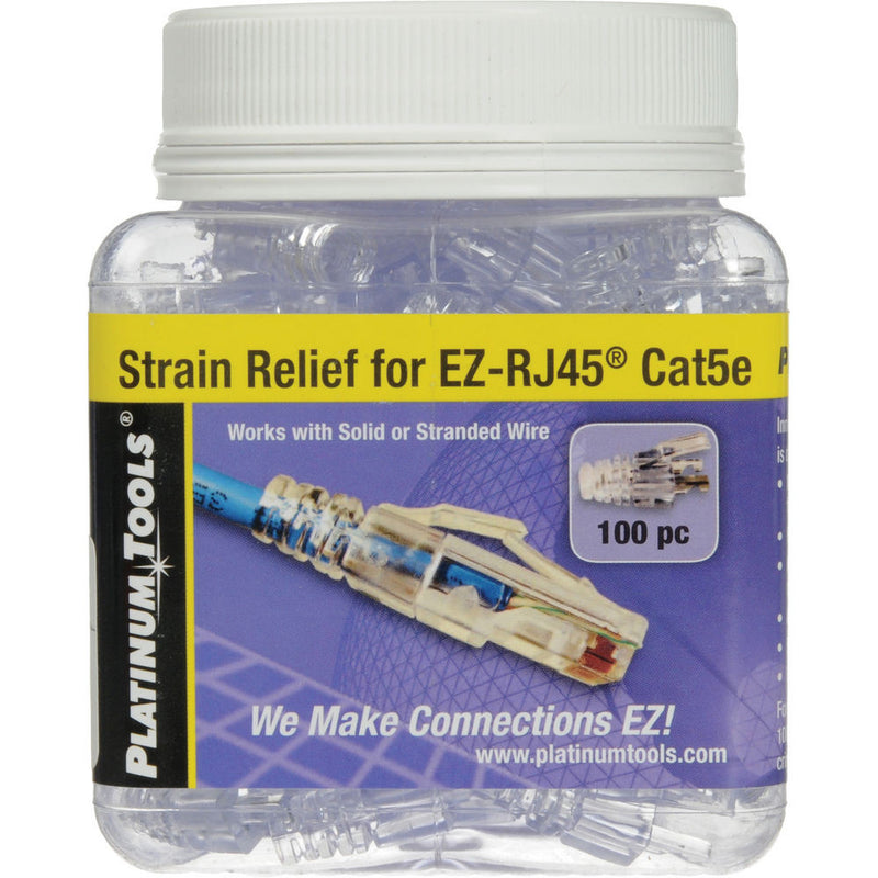 Platinum Tools EZ-RJ45 CAT5e Snag-Proof Strain Reliefs (Jar Packaging, 100-Pack)