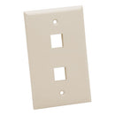 Platinum Tools Standard 2-Port Wall Plate (Light Almond, 25-Pack)