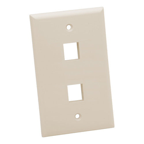 Platinum Tools Standard 2-Port Wall Plate (Light Almond, 25-Pack)