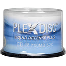 PlexDisc 700MB CD-R Glossy White Inkjet Printable Discs with Liquid Defense Plus (Spindle, 50-Pack)