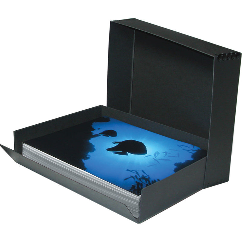 Print File Drop-Front Metal Edge Archival Storage Box (Black, 17.5 x 22.5 x 3")