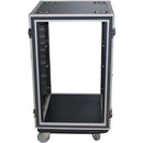 ProX 12U Vertical Amp Rack Mount ATA Flight Case 19"D/24"W - 4"Blue Casters