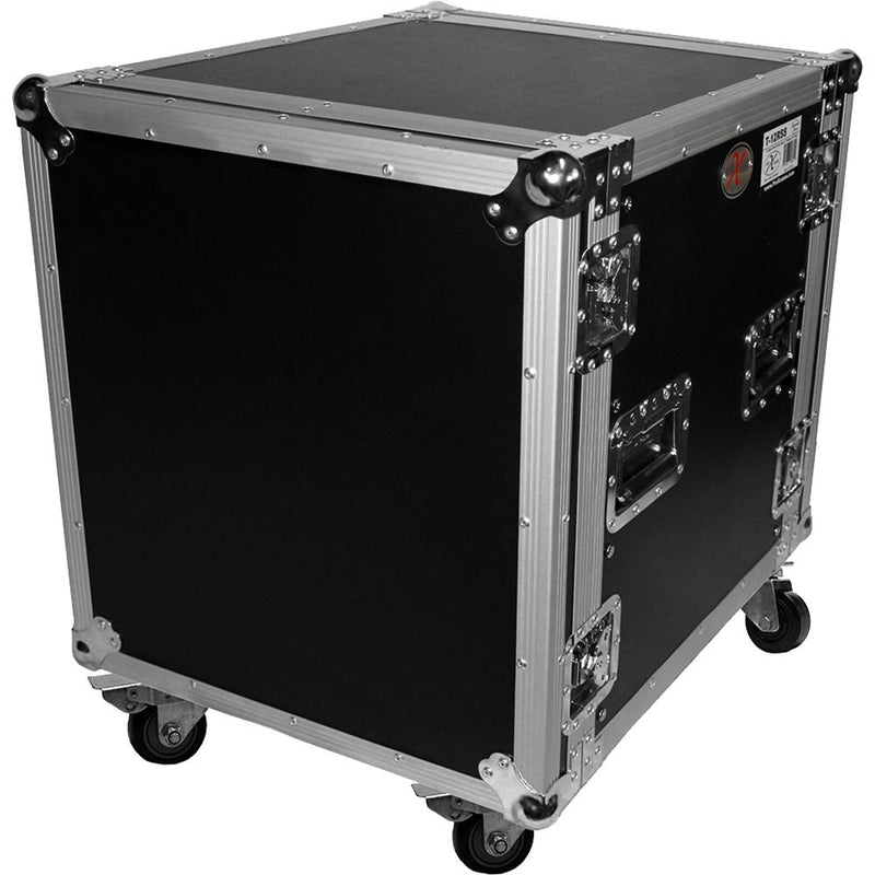 ProX 12U Vertical Amp Rack Mount ATA Flight Case 19"D - 4"Blue Casters