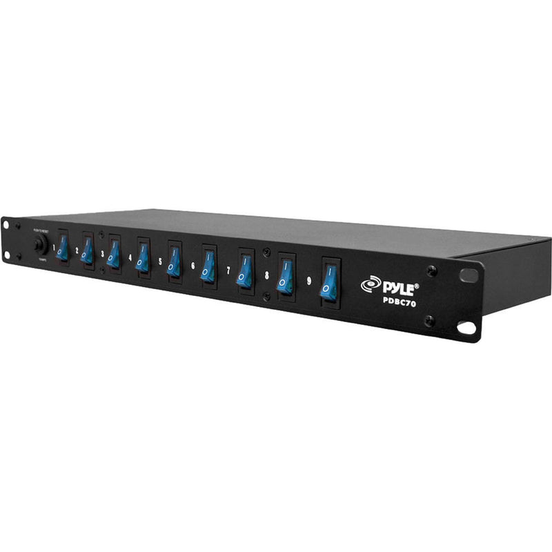 Pyle Pro PDBC70 19" Rackmountable Power Strip Surge Protector (Black)