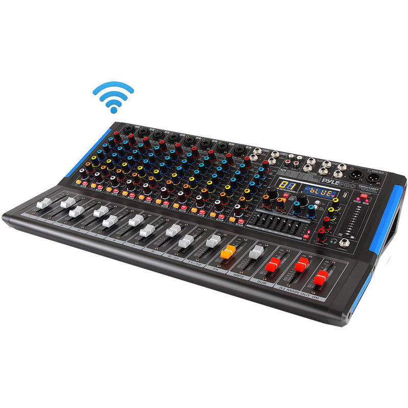 Pyle Pro 12-Channel Bluetooth Studio Mixer and DJ Controller Audio Mixing Console System