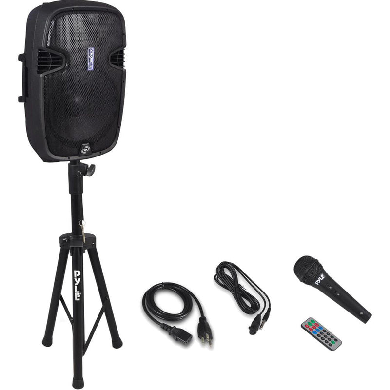 Pyle Pro PPHP155ST 15" 1500W Bluetooth Portable PA Loudspeaker System with 35mm Speaker Stand