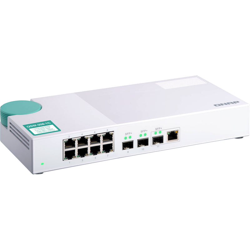 QNAP QSW-308-1C 8-Port Unmanage 1Gbe Switch/8 1Gbe Nbase-T Ports/3 10Gbe Sfp+