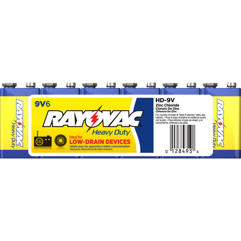 RAYOVAC 9V Heavy-Duty Battery (Shrink-Wrapped, 6-Pack)