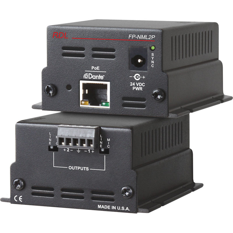 RDL FP-NML2P Network to Mic/Line Interface (PoE)