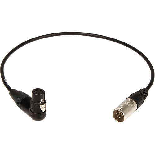 Remote Audio 3-Pin XLR Right Angle Female to 5-Pin XLR Male Balanced Adapter Cable (18")