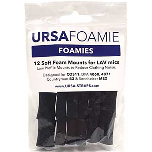 Remote Audio Foamies Foam Mounts for Lavalier Microphones (Set of 12, Black)