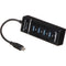 Rocstor Portable 4 Port USB C Hub (USB-C to 4-USB-A - USB 3.0 Hub (Mac or PC USB-C Bus Powered (Black)