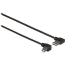 Rocstor Right Angle USB Type-A to Right Angle USB Type-B Cable (3', Black)