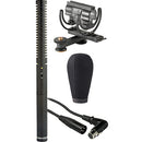 Rode NTG2 Shotgun Mic with Hot Shoe Adapter & Rycote Super-Softie Wind Shield Kit