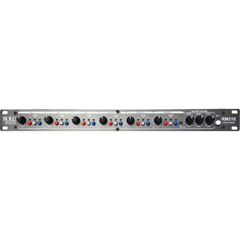Rolls RM316 3-Zone Mixer with RCA & XLR Inputs