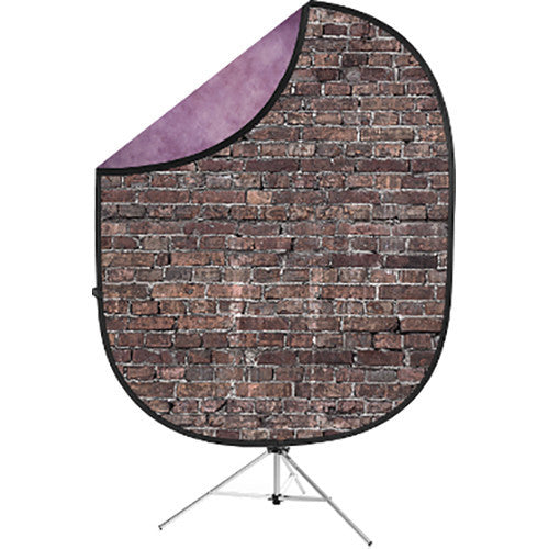 Savage Collapsible 5 x 7' Backdrop with 8' Stand Kit (Grunge Brick/Purple)