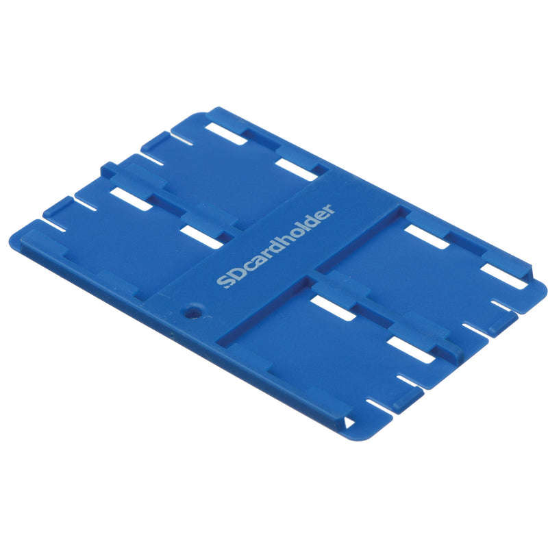 SD Card Holder Standard SD Memory Card 4 Slot Holder (Blue)