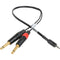 Sescom Dual 1/4" Phone Plugs to 3.5mm TRRS Plug Line to Microphone Summing Cable (12")