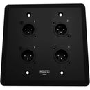 SoundTools WallCAT MX-B Wall Plate with Four XLR 3-Pin Male Connectors (Black)
