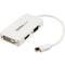 StarTech 3-in-1 Mini DisplayPort to VGA/DVI/HDMI Travel Converter (White)