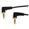 StarTech Right Angle 3.5mm to Right Angle 3.5mm Stereo Audio Cable (Black, 1')