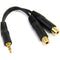 StarTech 3.5mm Male to 2x 3.5mm Female Stereo Splitter Cable (Black, 6")