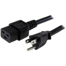 StarTech NEMA 5-15P to C19 Computer Power Cord (10', 14 AWG)