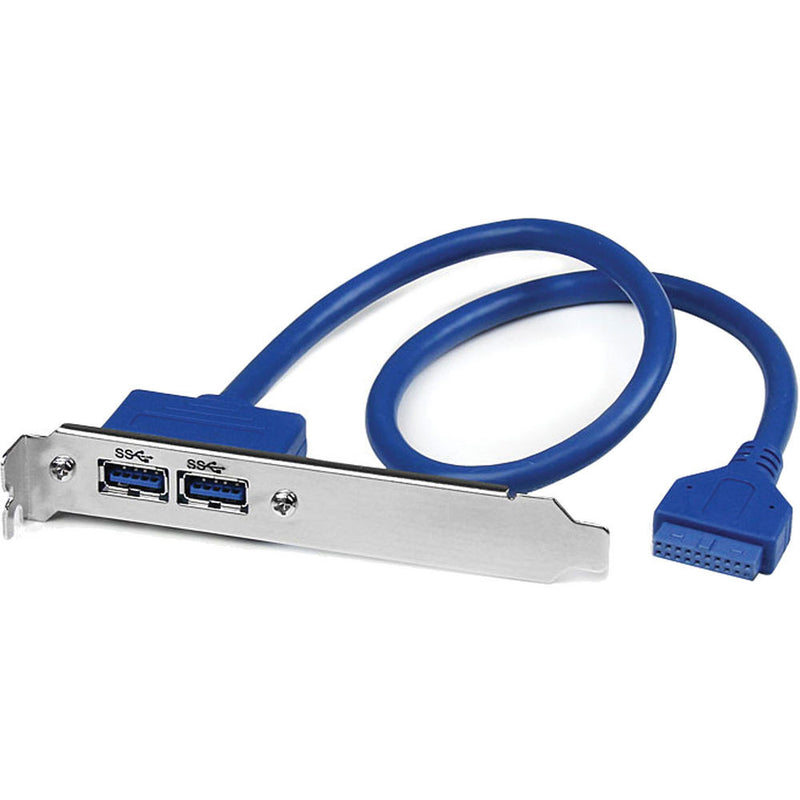 StarTech 2-Port USB 3.0 A Female Slot Plate Adapter (Blue)