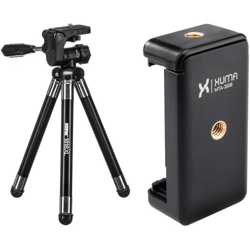 Sunpak 1818XL Tabletop Tripod and Xuma Smartphone Mount Kit