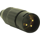 Switchcraft AAA Series 3-Pin XLR Male Cable Mount (Black Metal, Gold Pins)