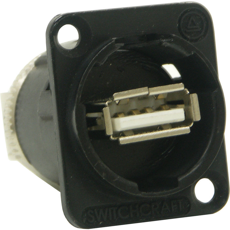 Switchcraft EH Series USB A Female to USB B Female Connector (Black Chrome Finish)