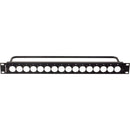 Switchcraft 1 RU Empty QG Panel with 1X16 E Series Knockouts and 4-40 Tapped Holes (with Cable Tie Bar)