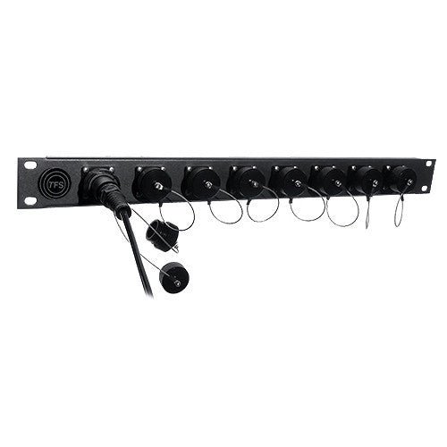 Tactical Fiber Systems 8-Port BullsEye Patch Panel with 8 BullsEye Duo Chassis Connectors