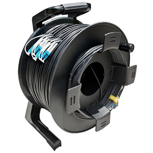 Tactical Fiber Systems DuraTAC Armored SM Tactical Fiber Cable & Reel with 8 LC Connectors (1250')