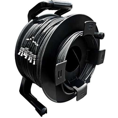 Tactical Fiber Systems DuraTAC Armored SM Tactical Fiber Cable & Reel with 8 ST Connectors (1250')