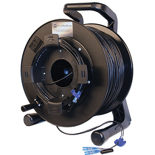Tactical Fiber Systems DuraTAC Armored SM Tactical Fiber Cable & Reel with 4 LC Connectors (1250')
