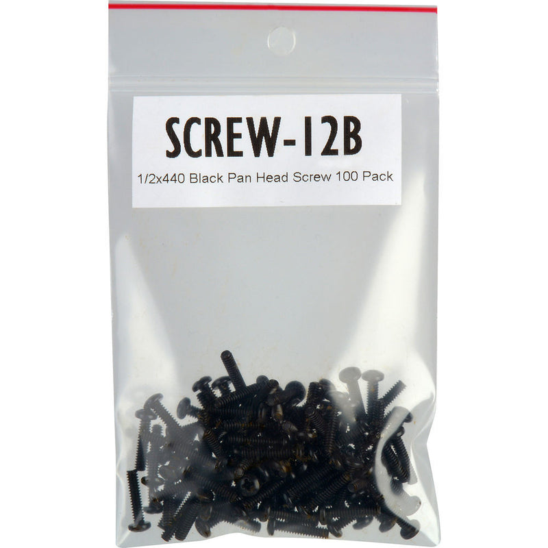 TecNec 4-40 x 1/2" Pan Head Screws for Chassis Mount Connectors (Pack of 100, Black)