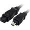 Tera Grand Firewire 800 To 400, 1394B To 1394A, 9 Pin Male To 4 Pin Male Cable,10' (Black)