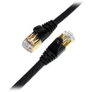 Tera Grand CAT-7 10 Gigabit Ethernet Ultra Flat Patch Cable For Modem Router Lan Network 100' (Black)