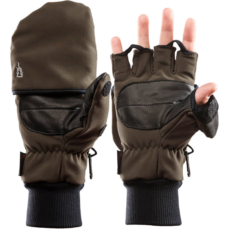 The Heat Company Heat 2 Softshell Mittens/Gloves (Size 7, Tarmac Green)