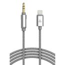 Thore 3.5mm Audio to Lightning Connector Aux Cable (4', Gray)